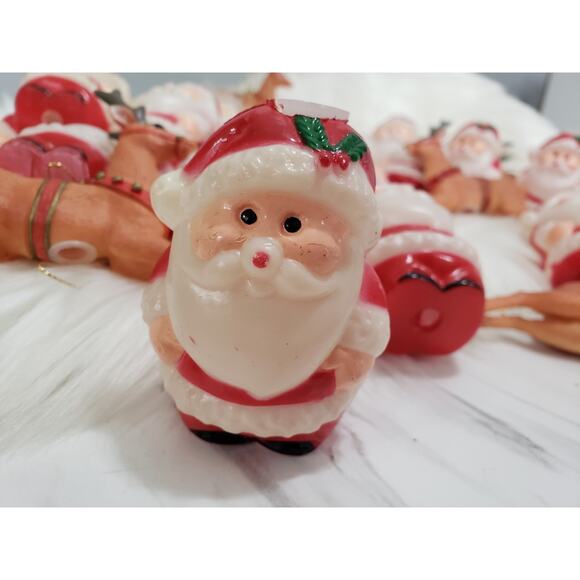 Lot 31 Christmas Santa Reindeer Decor String Lights Blow Mold Retro Decor Covers - Picture 4 of 7